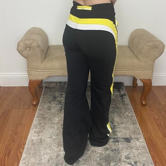 Bebe sport Y2k flare black yellow sports pants - Picture 1 of 3